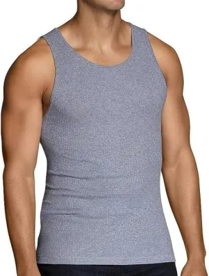 Hanes Men's 5-Pack ComfortBlend Tank with FreshIQ, Gray, Small