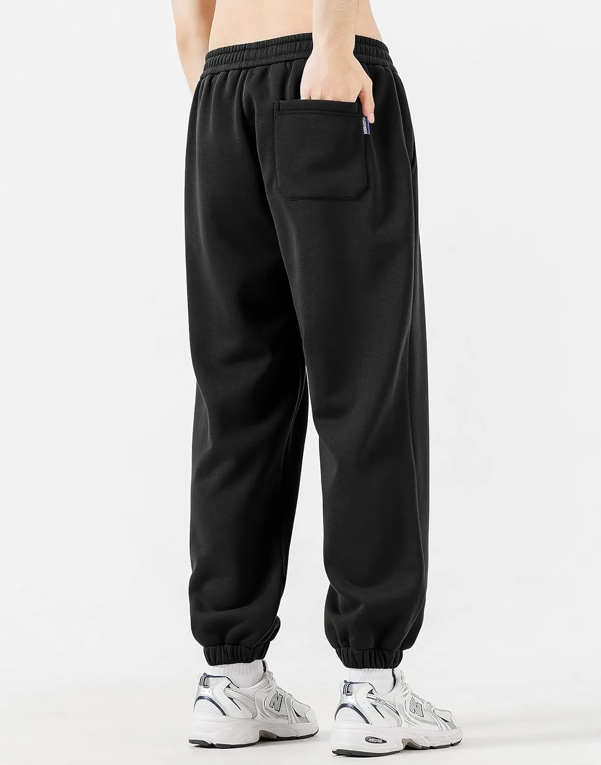 HHZ Men's Cotton Joggers Sweatpants Loose Baggy Gym Workout Yoga Lounge Pants with Elastic Bottom Straight Leg