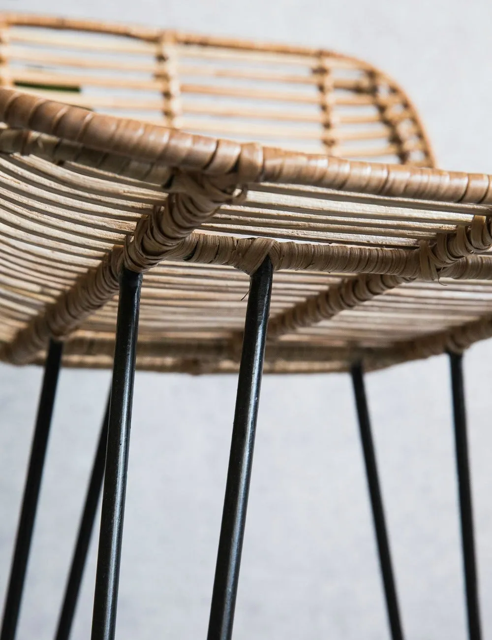 HKliving Natural Rattan Bar Stool