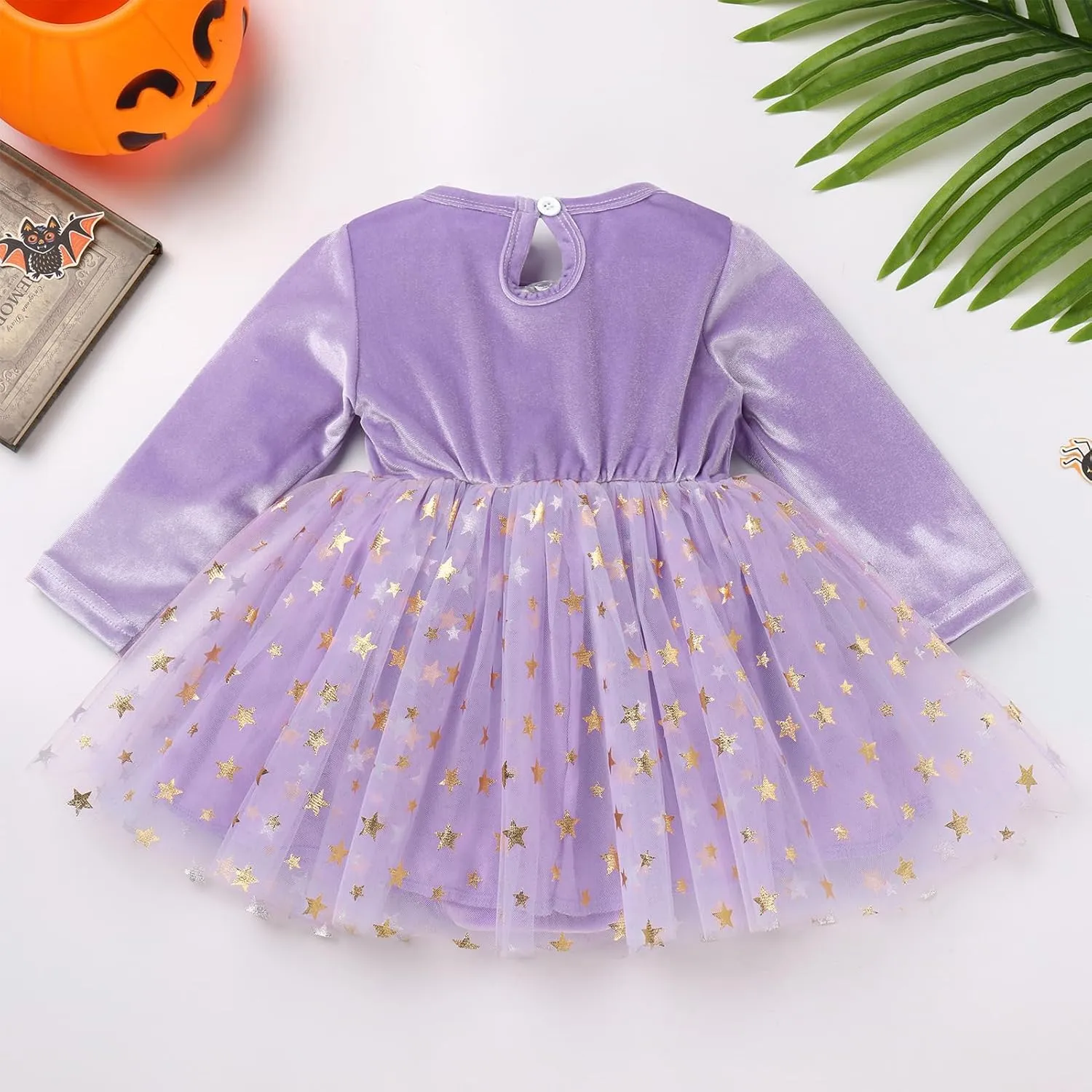 IDOPIP Toddler Girls Velvet Romper Dress with Cloak Cape Outfit Princess Star Glitters Tulle Dress Cute Christmas Party Gown