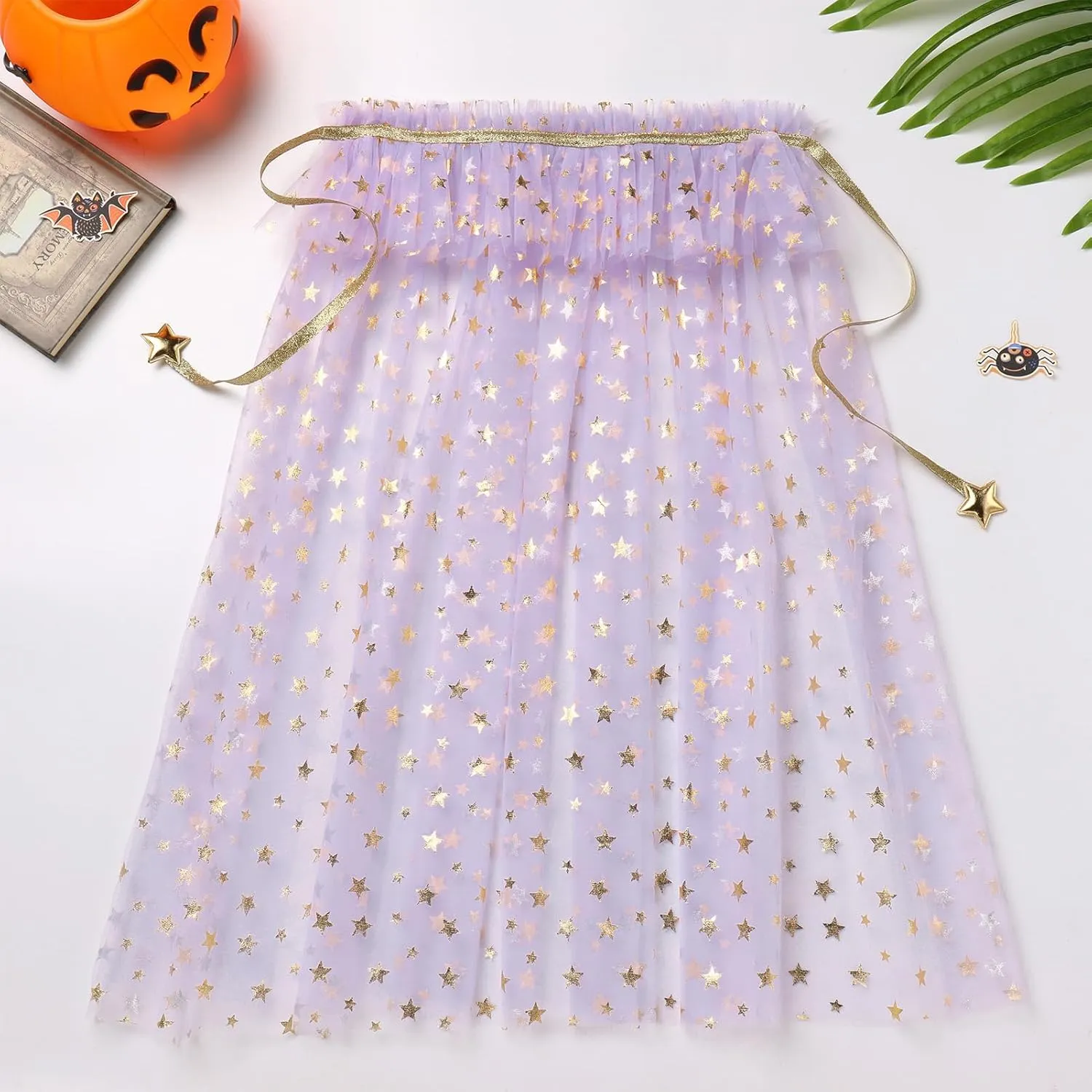 IDOPIP Toddler Girls Velvet Romper Dress with Cloak Cape Outfit Princess Star Glitters Tulle Dress Cute Christmas Party Gown