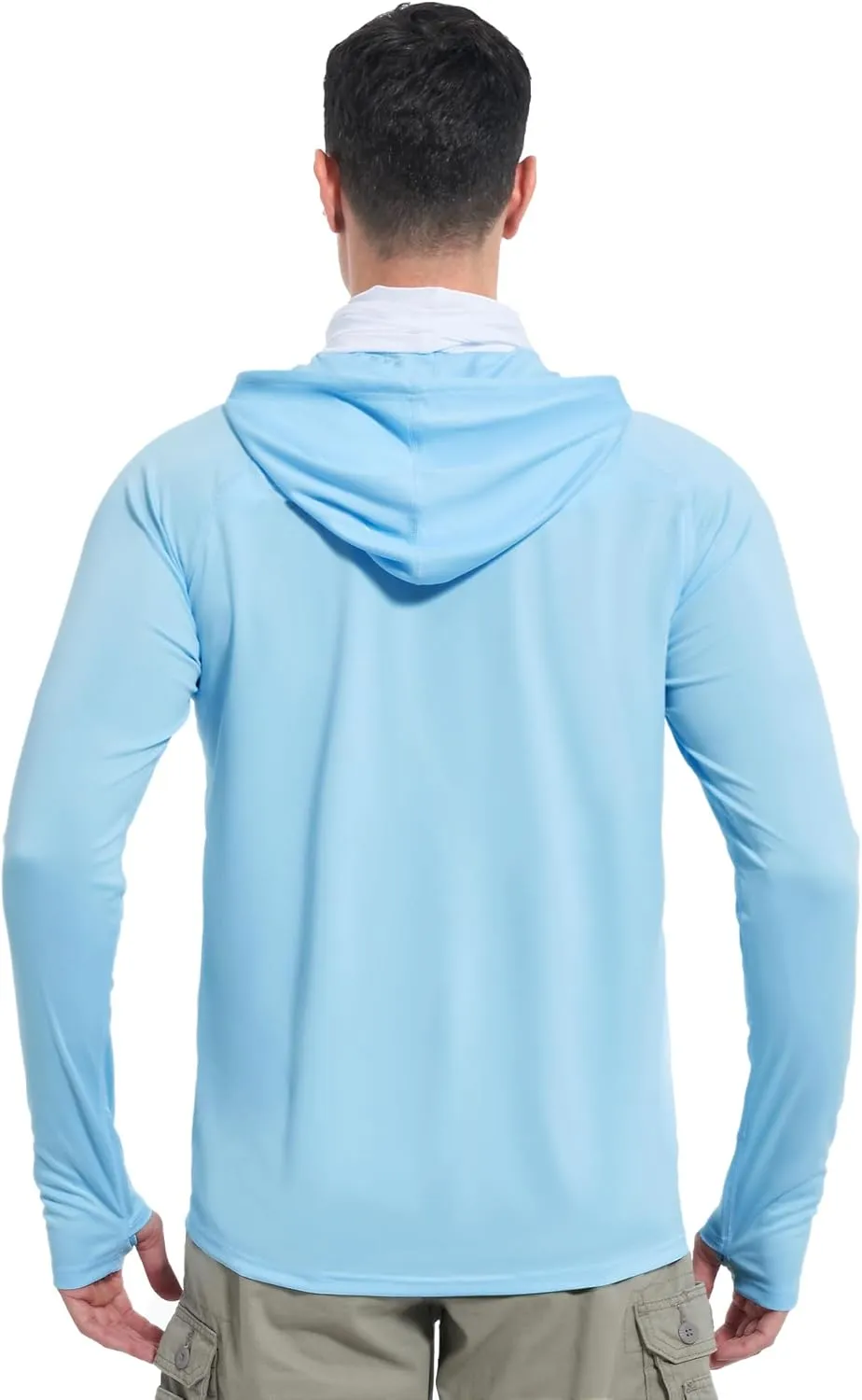 isnowood Sun Shirt UPF 50  Men's Fishing Long Sleeve Hooded Rash Guard Hiking Swimming Running UV Protection Hoodie