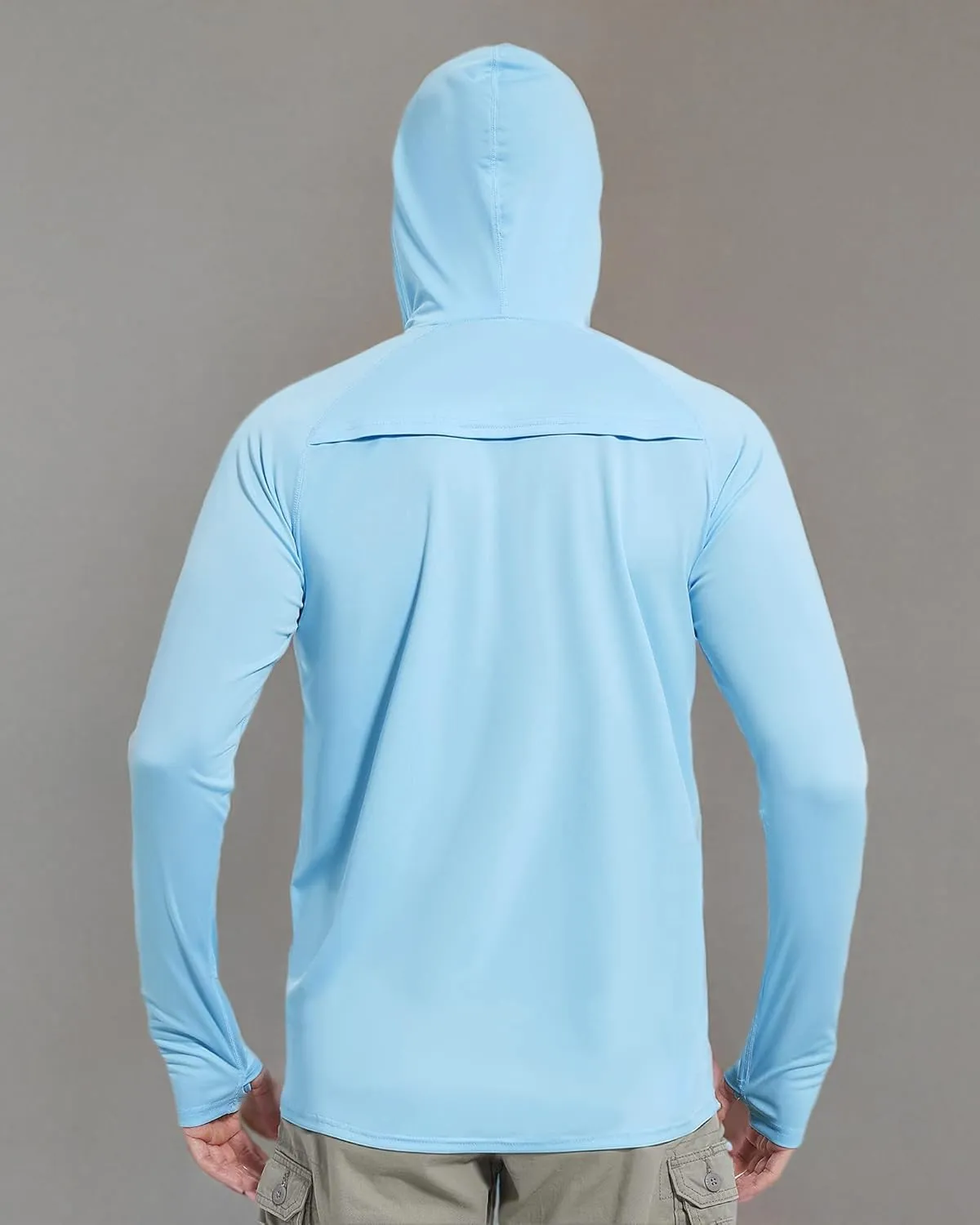 isnowood Sun Shirt UPF 50  Men's Fishing Long Sleeve Hooded Rash Guard Hiking Swimming Running UV Protection Hoodie