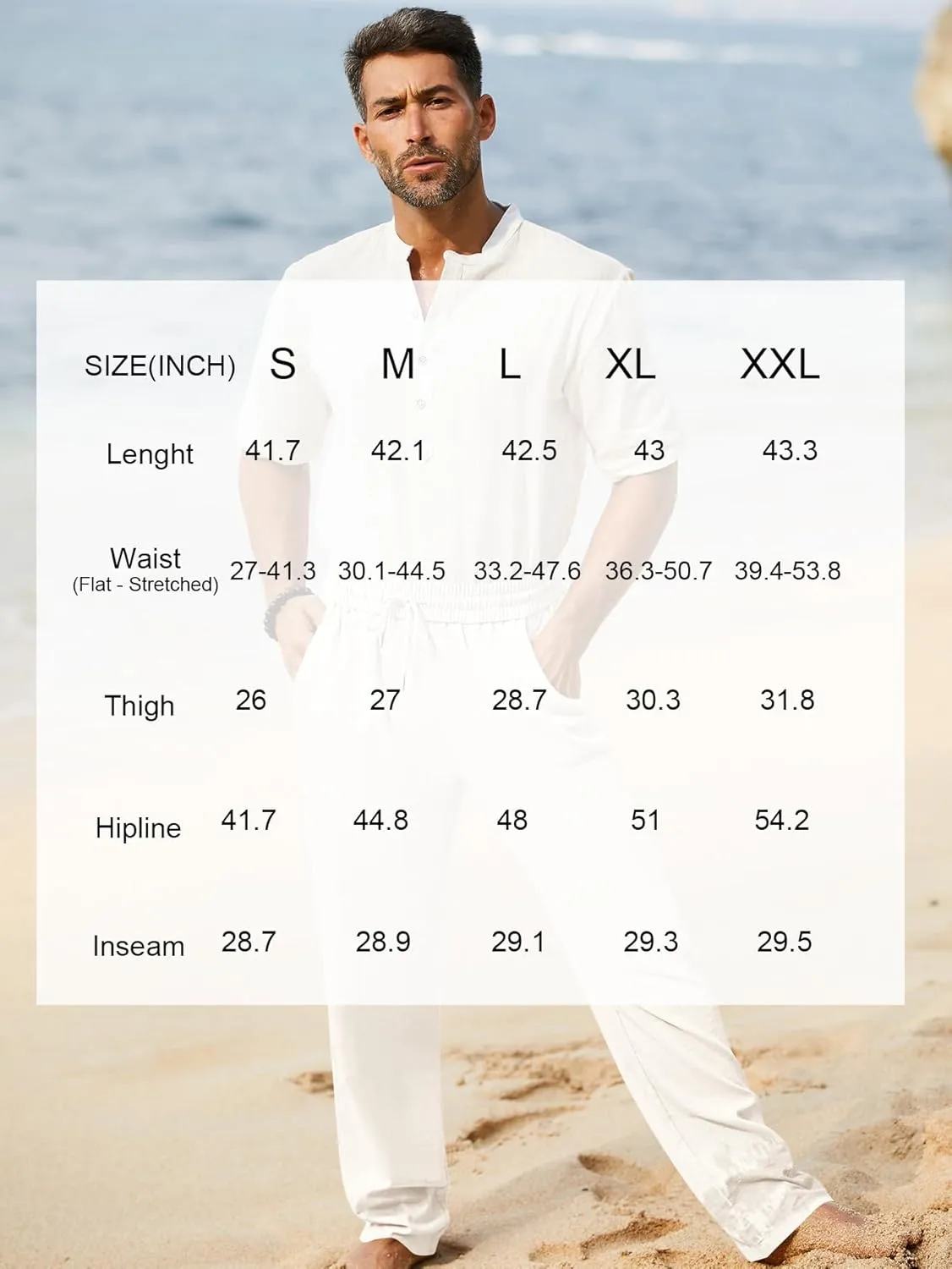 iWoo Linen Pants Men Casual 2025 Summer Beach Elastic Drawstring Waist Yoga Pants Travel Baggy Work Pant Pajama