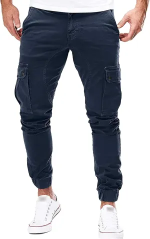 JEShifangjiusu Mens Fashion Cargo Pants Workout Athletic Joggers Sports Pants Casual Chino Running Trousers Sweatpants Pocket