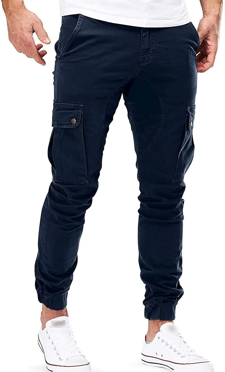 JEShifangjiusu Mens Fashion Cargo Pants Workout Athletic Joggers Sports Pants Casual Chino Running Trousers Sweatpants Pocket