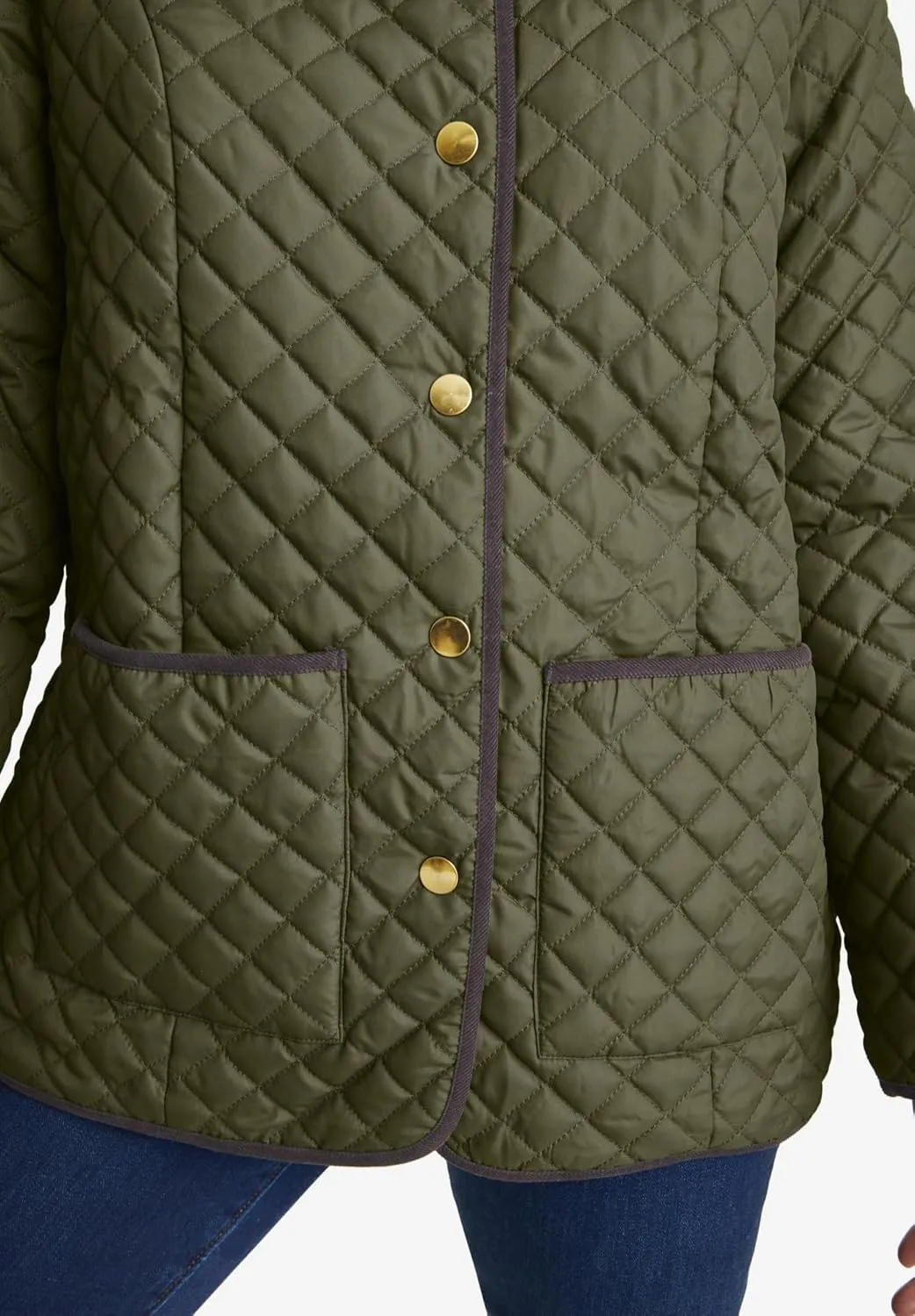 Jessica London Women's Plus Size Snap-Front Quilted Coat