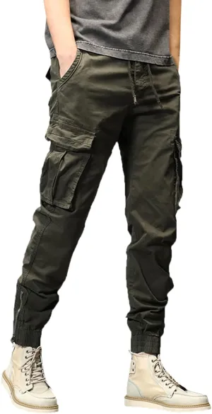 Jogger Pants for Men 2024 Outdoor Tactical Pants Cotton Drawstring Waist Running Workout Harem Pants Hiking Pants