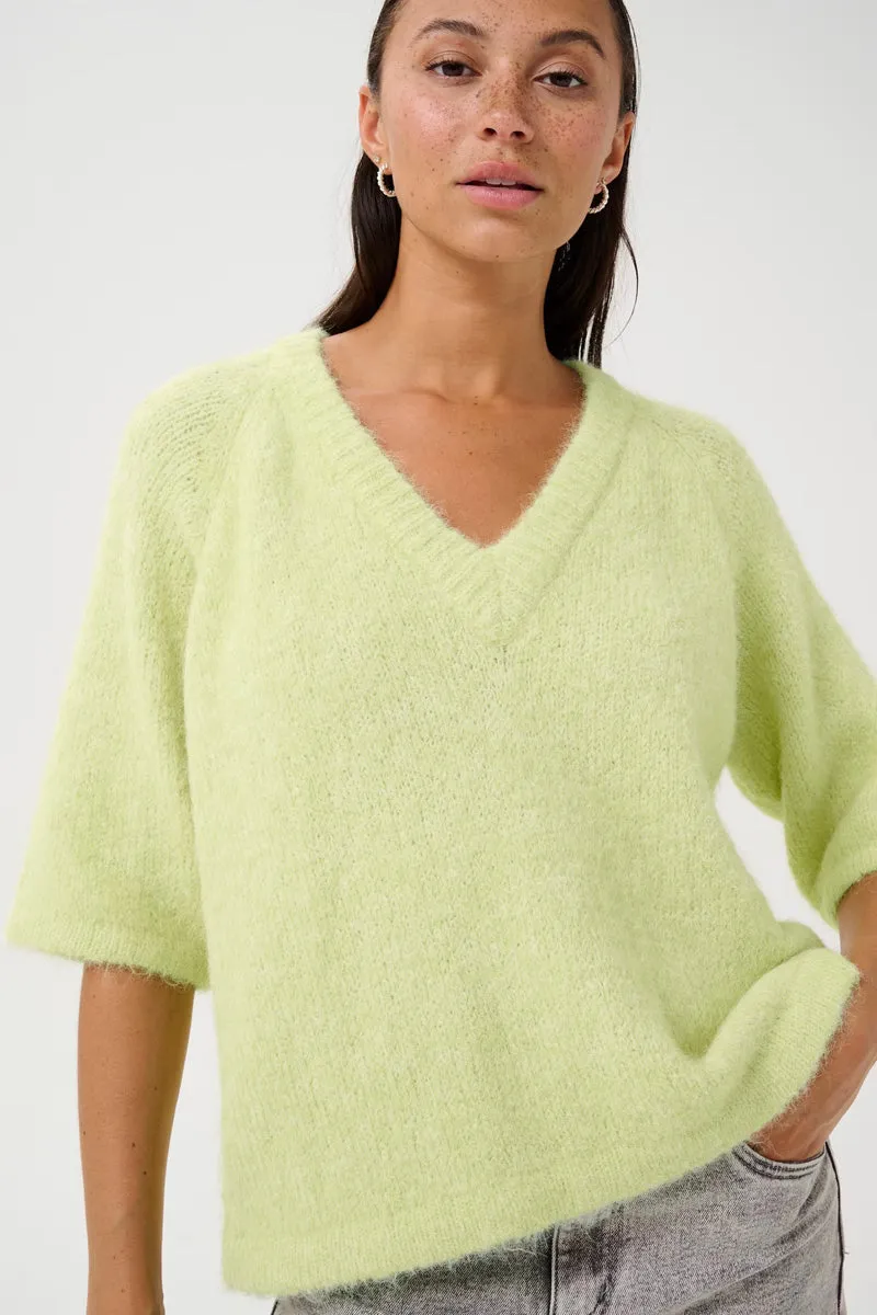 KAFFE KAemilie V-Neck Pullover Lettuce Green