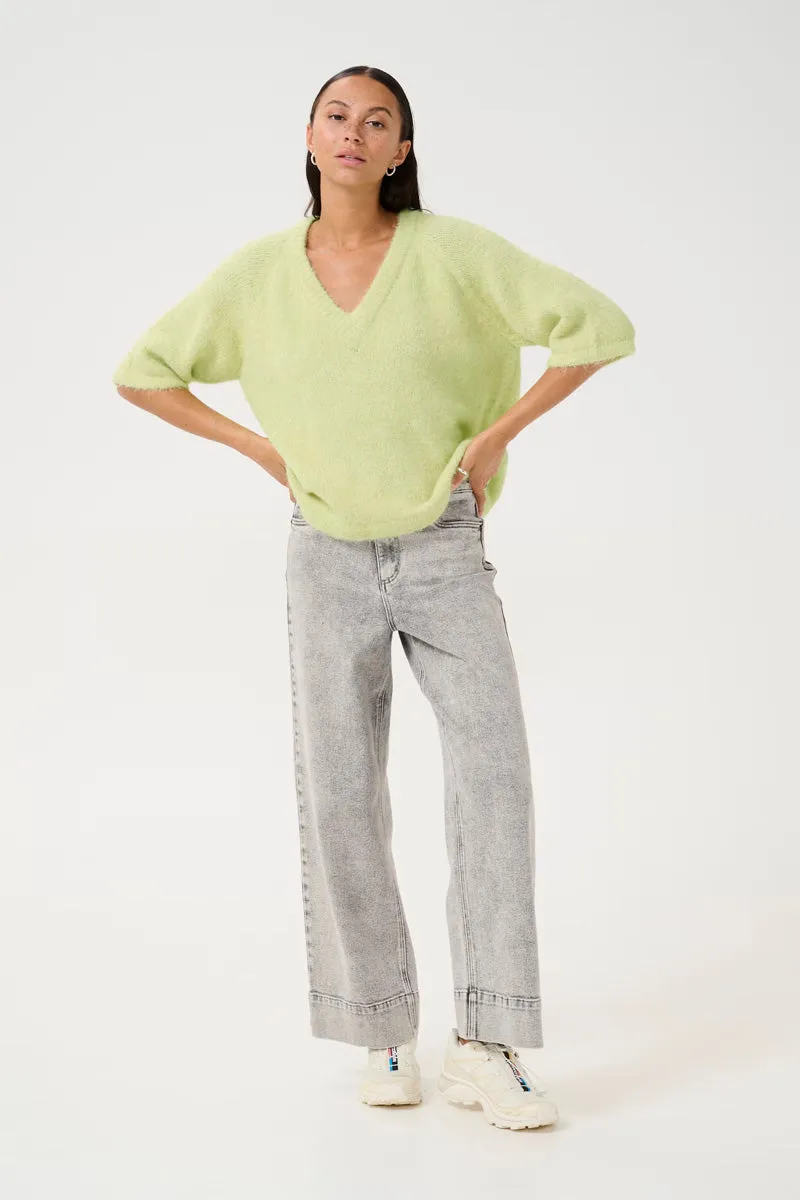 KAFFE KAemilie V-Neck Pullover Lettuce Green