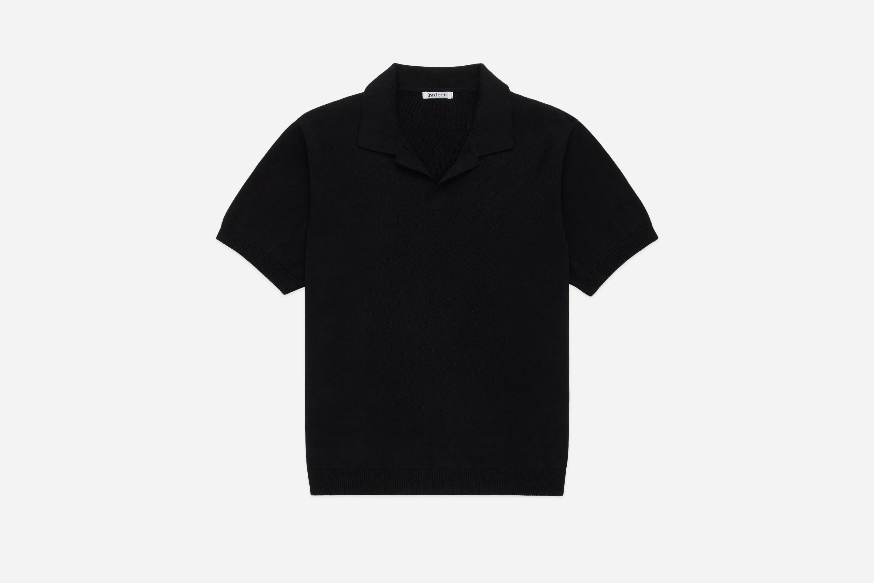 Knit Polo ~ Black Pima Cotton