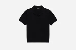 Knit Polo ~ Black Pima Cotton