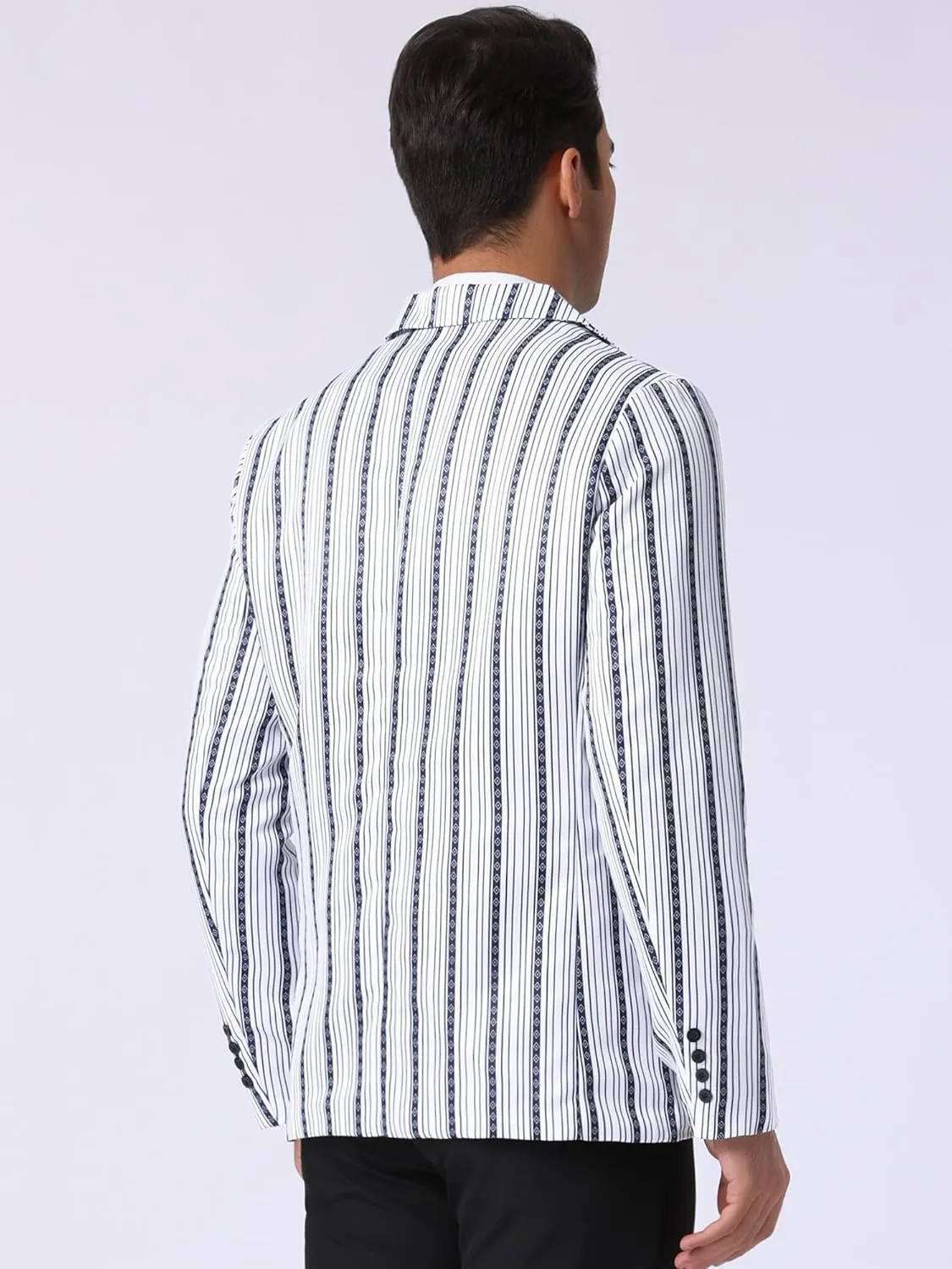 Lars Amadeus Striped Blazer for Men's Single Breasted Contrast Color Retro Sports Coat