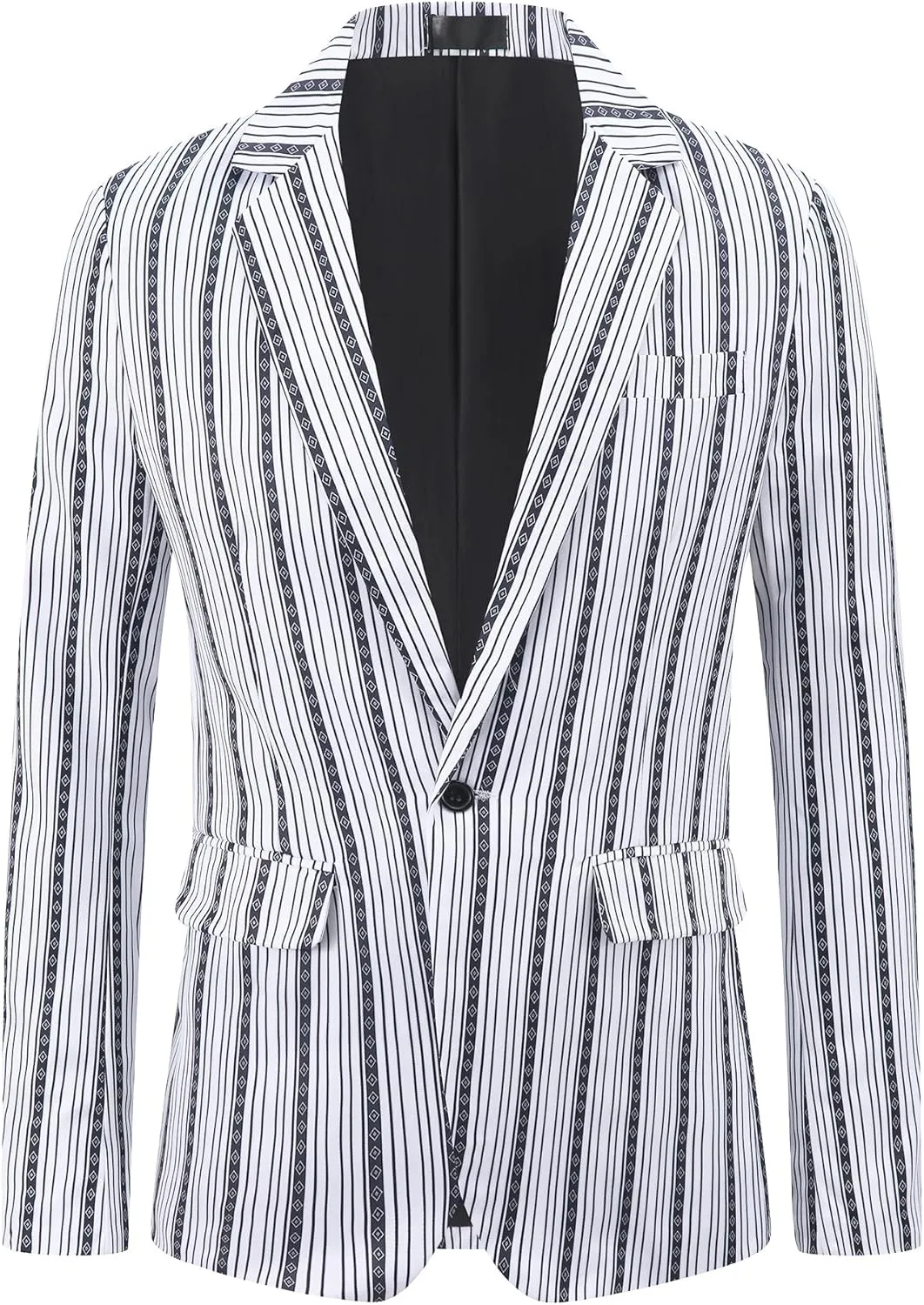 Lars Amadeus Striped Blazer for Men's Single Breasted Contrast Color Retro Sports Coat
