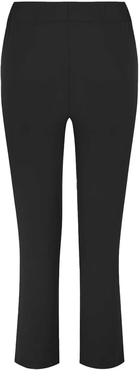Linen Pants for Women 2025 Straight Wide Leg Lounge Pants Elastic Waist Roll Up Summer Beach Trousers with Pockets