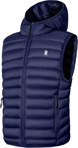 Little Donkey Andy Boys Winter Puffer Vest Packable Lightweight Faux Down Hooded Sleeveless Jacket 6-14 Years