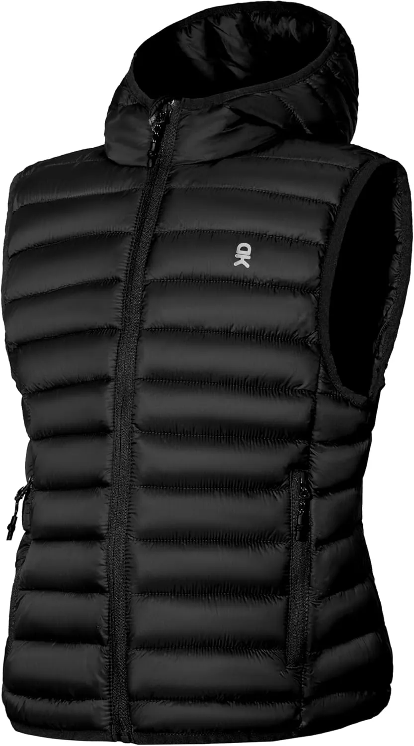Little Donkey Andy Girls Winter Puffer Vest Packable Lightweight Faux-Down Hooded Sleeveless Jacket 6-14 Years