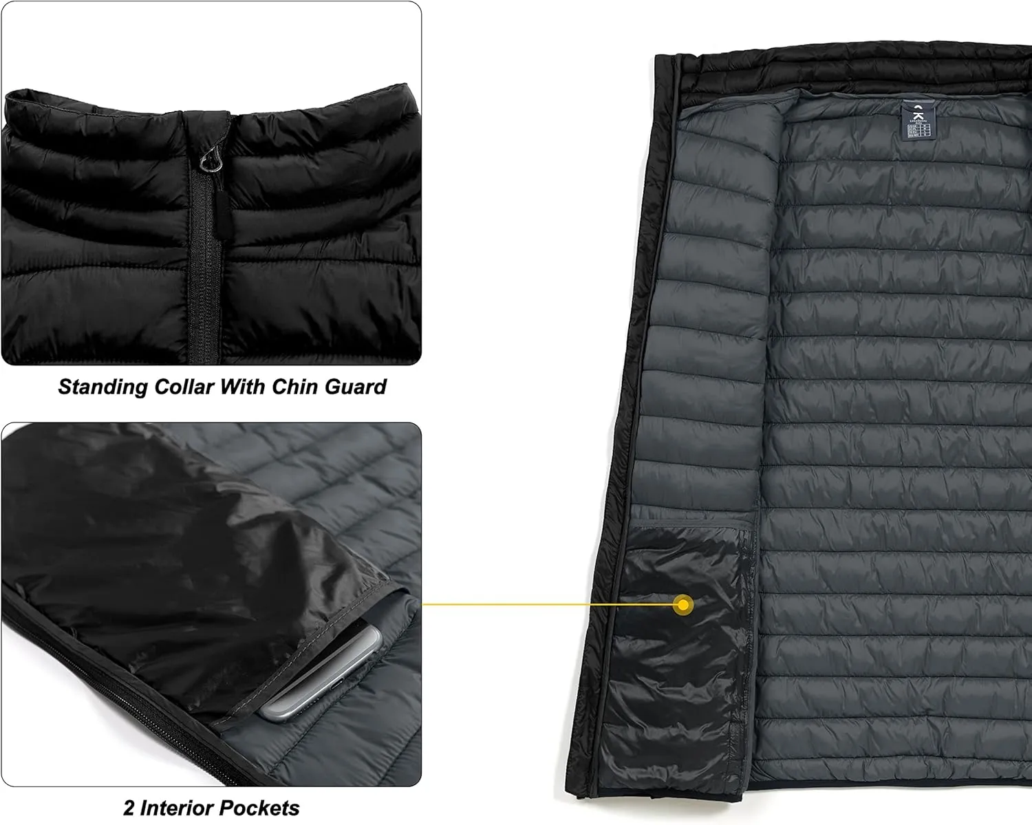 Little Donkey Andy Men's Lightweight Warm Puffer Vest Outdoor Sleeveless Jacket for Golf Hiking Casual Travel