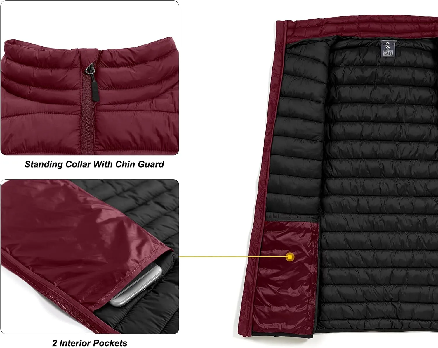 Little Donkey Andy Men's Lightweight Warm Puffer Vest Outdoor Sleeveless Jacket for Golf Hiking Casual Travel