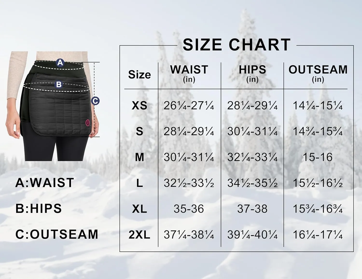 Little Donkey Andy Women's Lightweight Puffer Sport Skorts Warm Quilted Skirt Outdoors Hiking Running