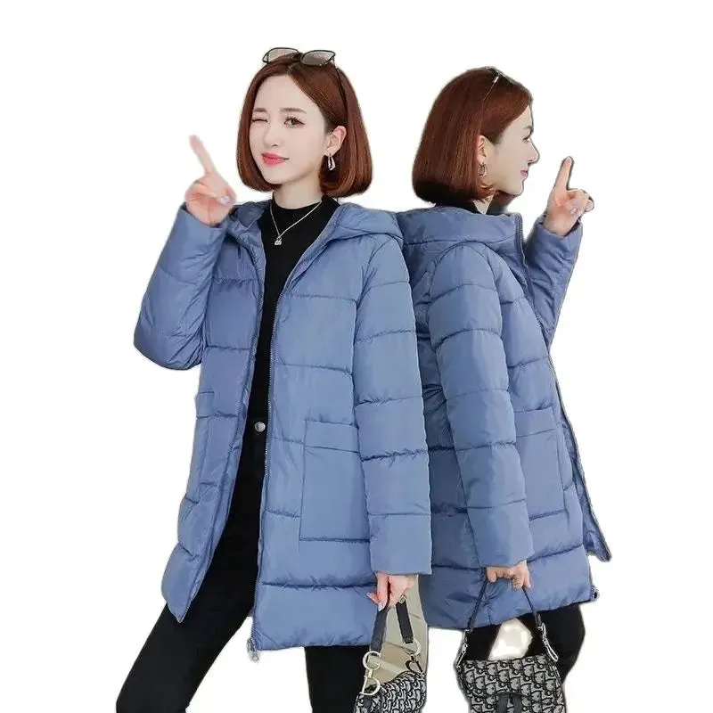 Long And Fat MM Loose Thick Down Coat Hooded