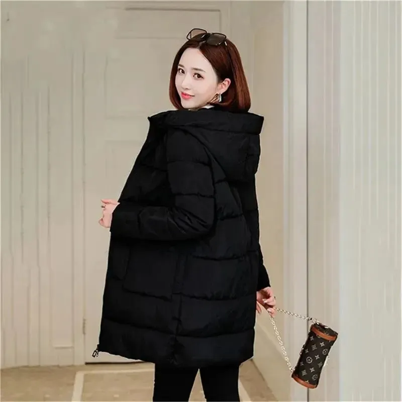 Long And Fat MM Loose Thick Down Coat Hooded