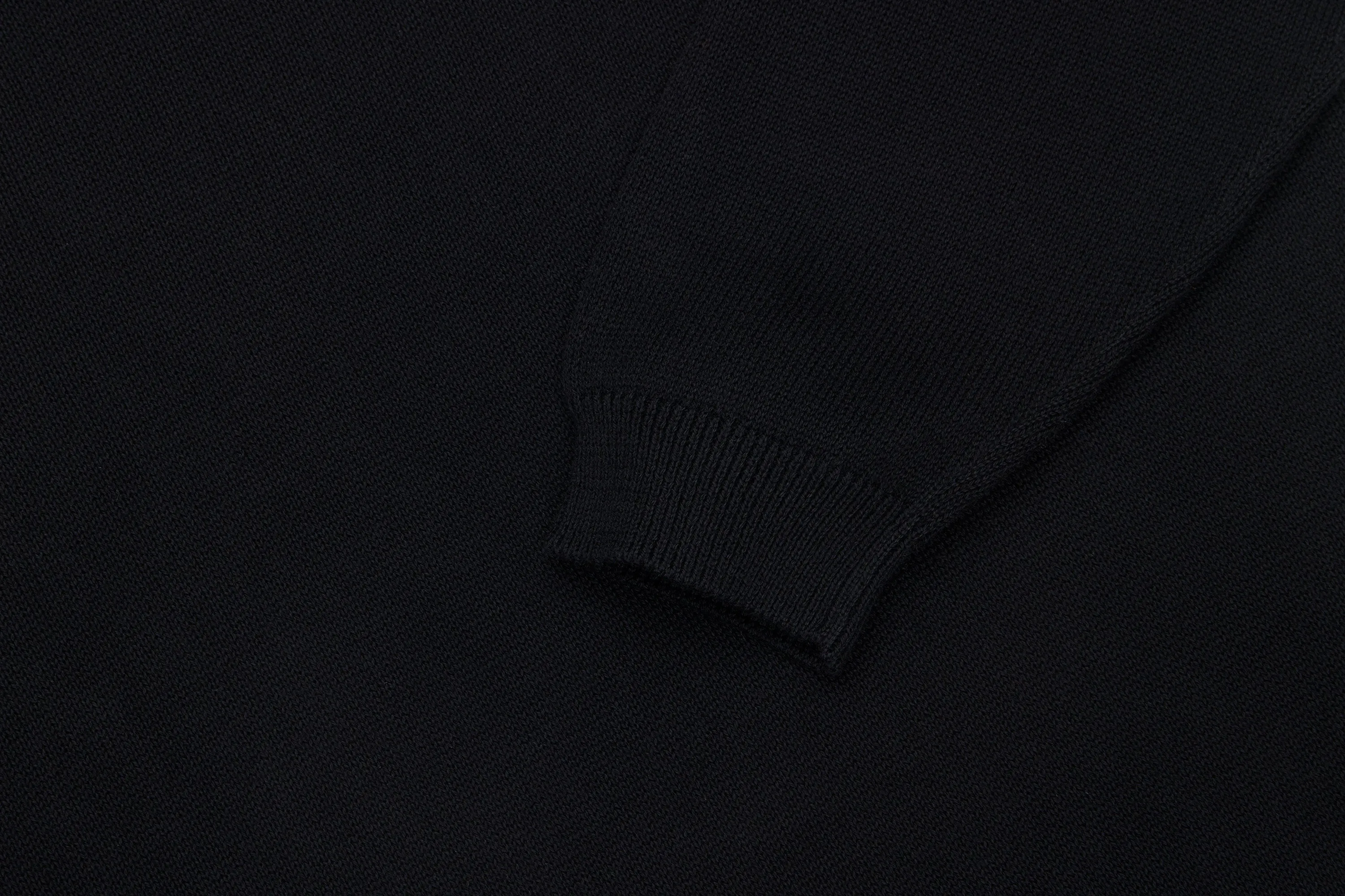 Long Sleeve Knit Polo ~ Black