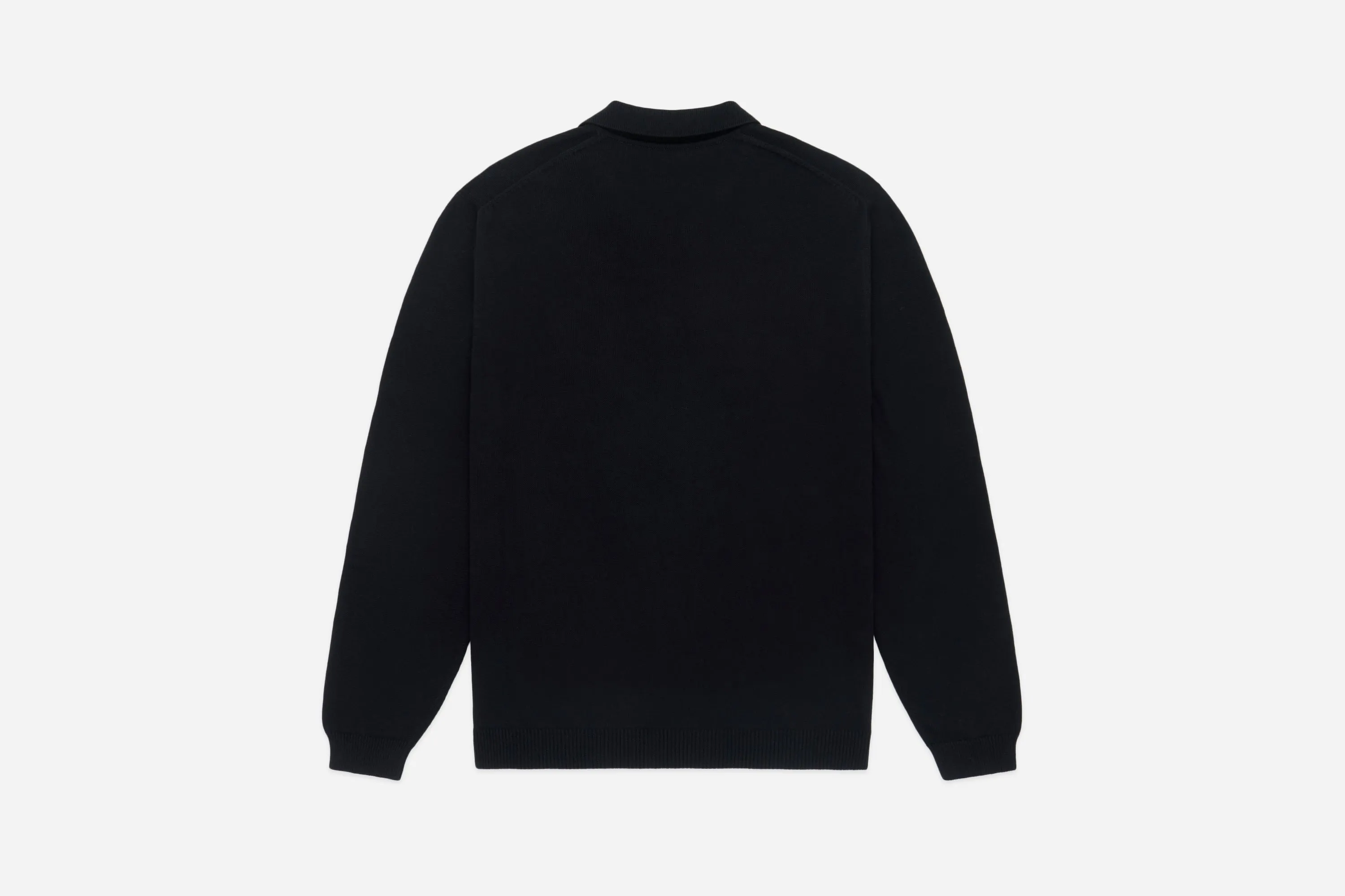 Long Sleeve Knit Polo ~ Black