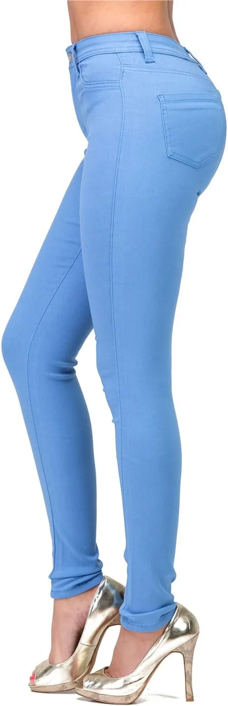 LOVER BRAND FASHION High Rise-Waisted Colored Destroyed Ripped Distressed Jeans Pants for Women