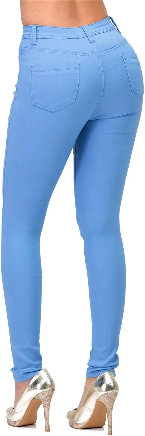 LOVER BRAND FASHION High Rise-Waisted Colored Destroyed Ripped Distressed Jeans Pants for Women