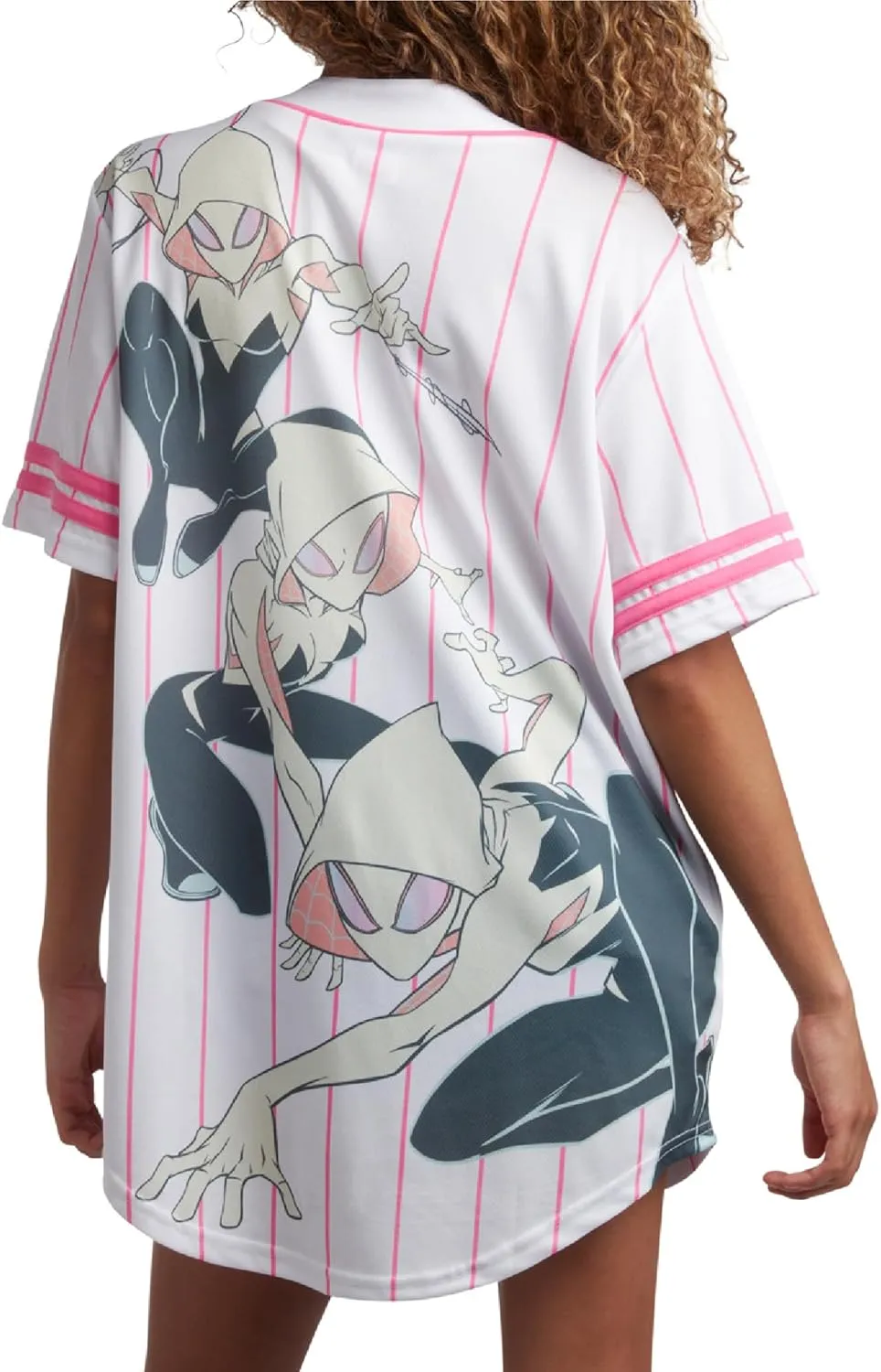 Marvel Womens Baseball Jersey - Spiderman Novelty Fashion Baseball Shirt - Spidey Jersey for Women (Sizes: S-XL)