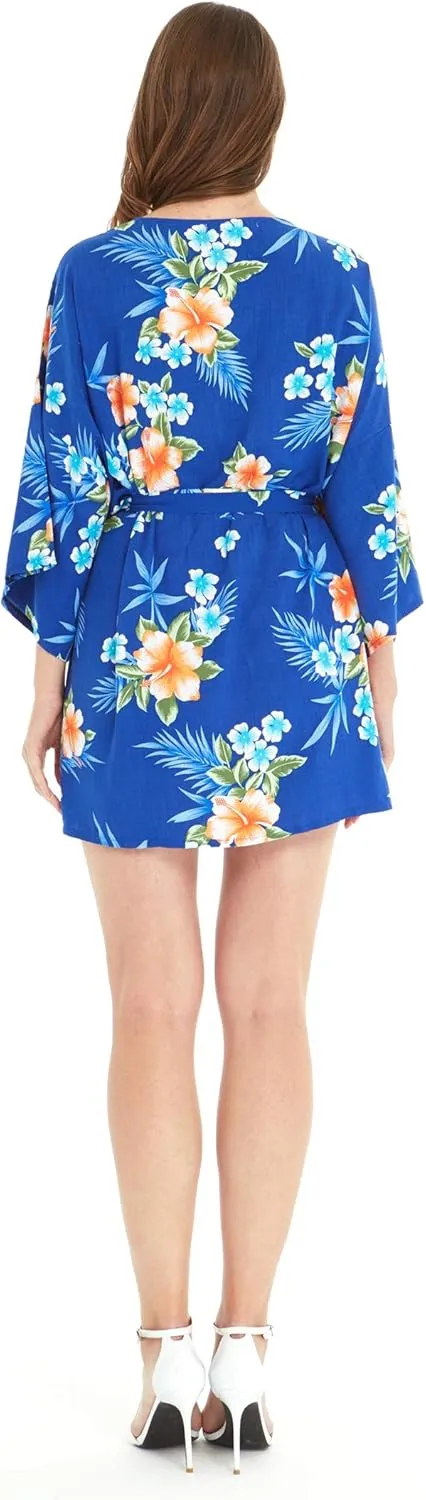 Matchable Family Hawaiian Luau Men Women Girl Boy Clothes in Hibiscus Blue