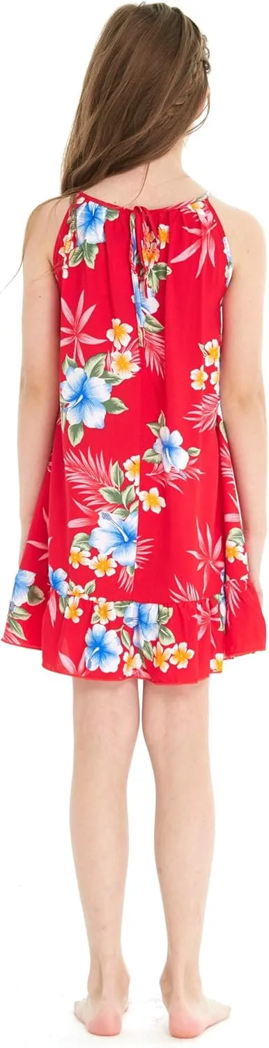 Matchable Family Hawaiian Luau Men Women Girl Boy Clothes in Hibiscus Red