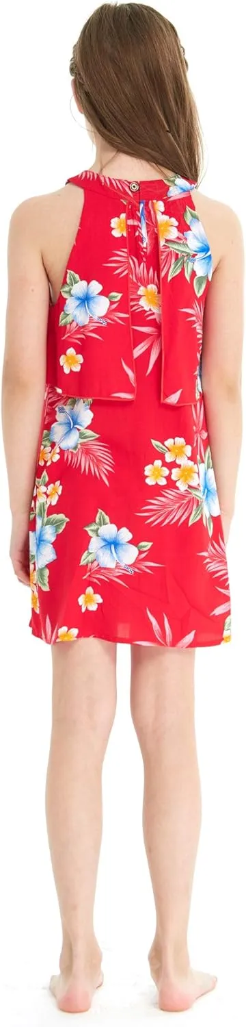 Matchable Family Hawaiian Luau Men Women Girl Boy Clothes in Hibiscus Red