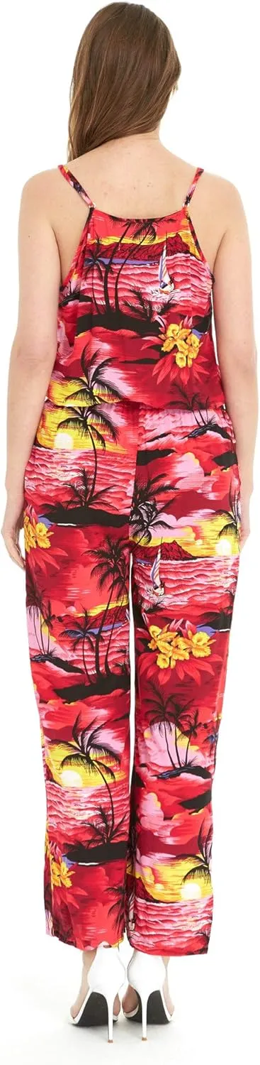 Matchable Family Hawaiian Luau Men Women Girl Boy Clothes in Sunset Red