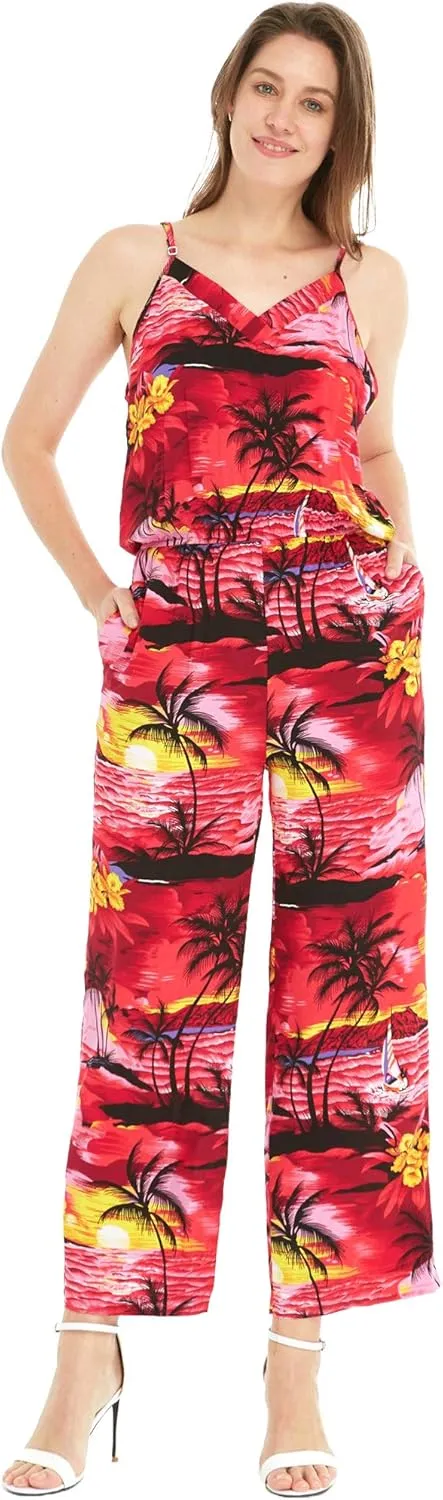 Matchable Family Hawaiian Luau Men Women Girl Boy Clothes in Sunset Red