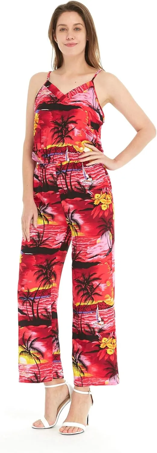 Matchable Family Hawaiian Luau Men Women Girl Boy Clothes in Sunset Red