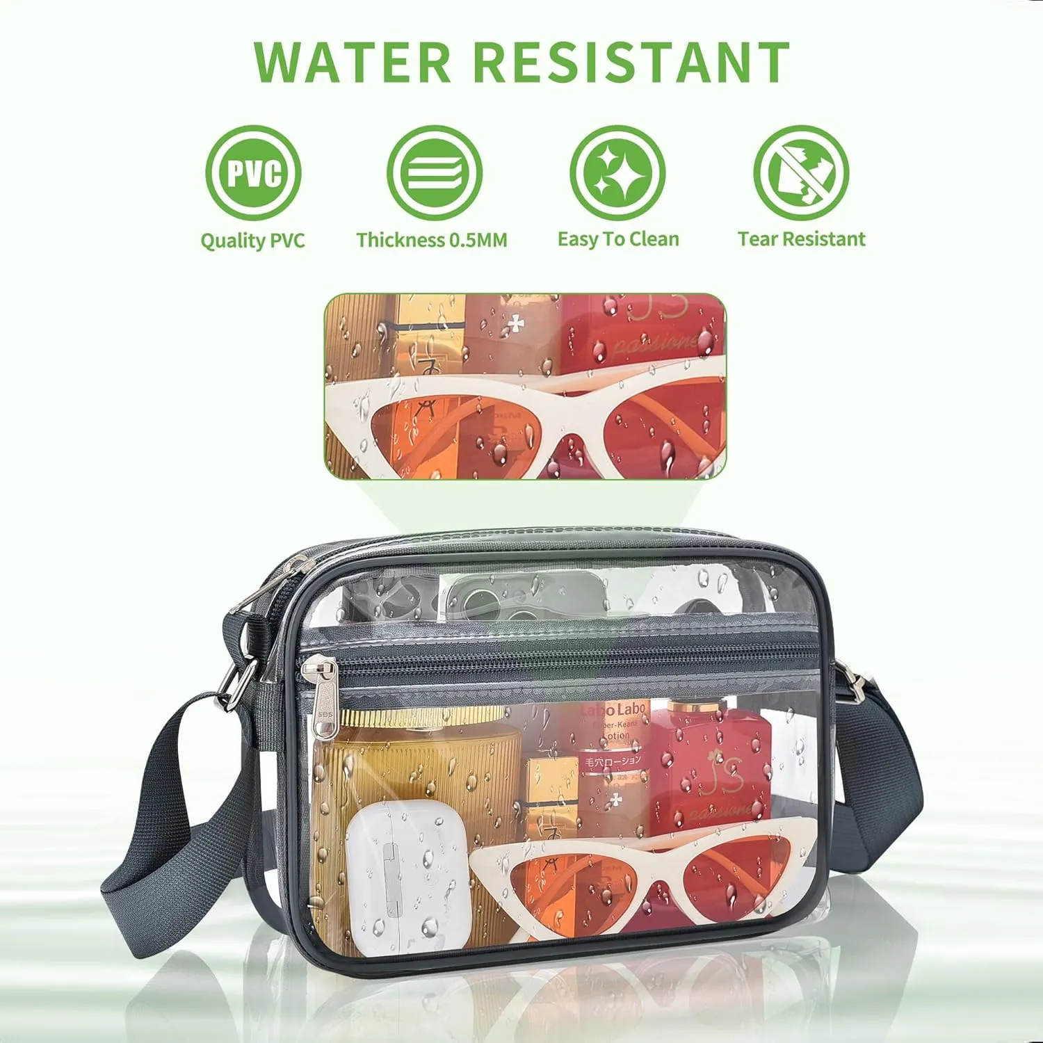 MAY TREE Clear Bag for Stadium Events Clear Messenger Bag Suitable for Concert Outfits and Sports Events