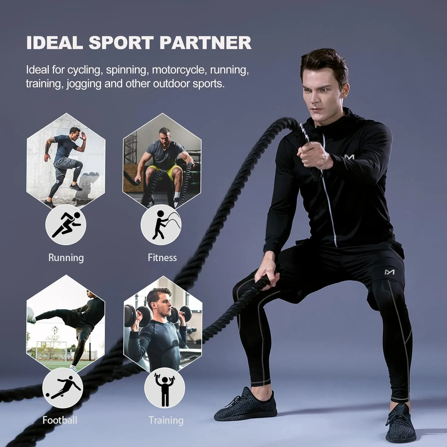 mens 5pcs Men's Compression Sets Pants Long Sleeve Shirt Athletic Shorts Running JacketShirt