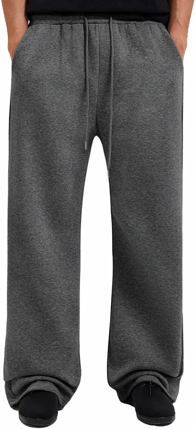 Men's Baggy Sweatpants Wide Leg Lounge Sweat Pants with Pockets