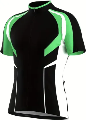 Men's Downhill Jersey Mountain Bike Cycling Jersey Sun Protection Racing Shirt Full Zip Quick Dry with 3 Rear Pockets