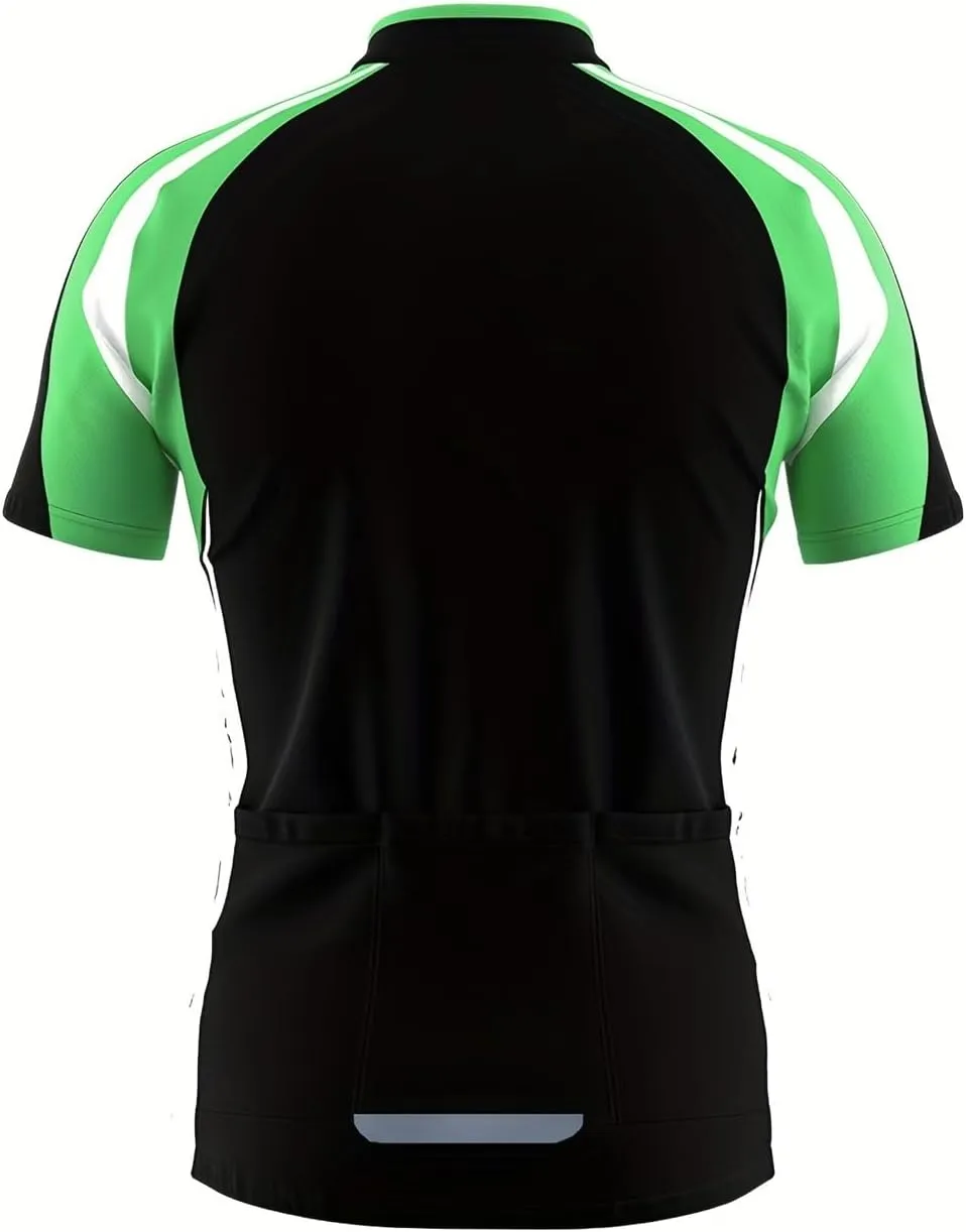 Men's Downhill Jersey Mountain Bike Cycling Jersey Sun Protection Racing Shirt Full Zip Quick Dry with 3 Rear Pockets