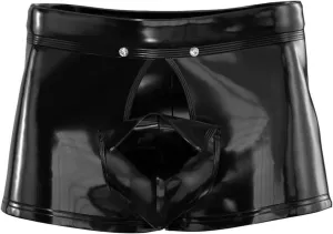 Men's Faux Leather Low Rise Pouch Shorts Swim Trunks Swimsuits Hot Pants Bikini Briefs