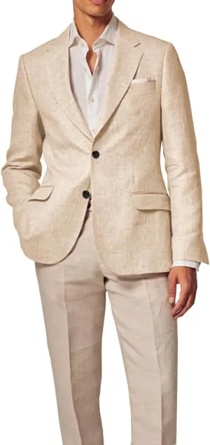 Mens Linen Blazer Regular Fit Sport Coat Men Summer Jacket Casual Wedding Suits for Men Fashion Business