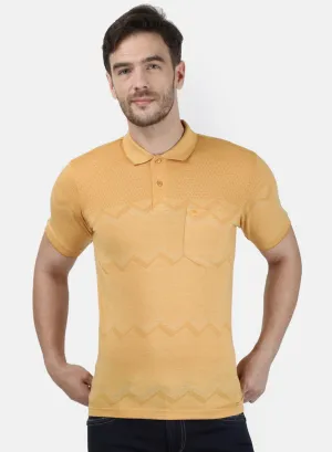 Mens Mustard Stripe Collar T-Shirts