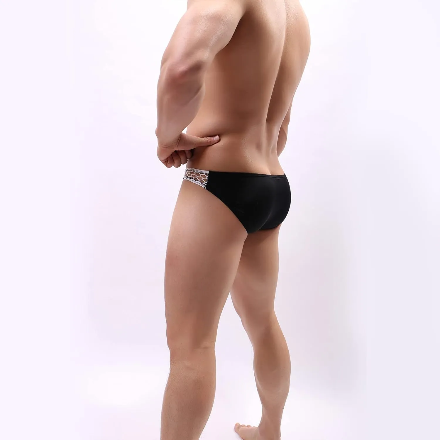 Mens Sexy Low Waist Underpant Lace Triangular Solid Color Fashion Underwear Short Spring Short Men's Briefs