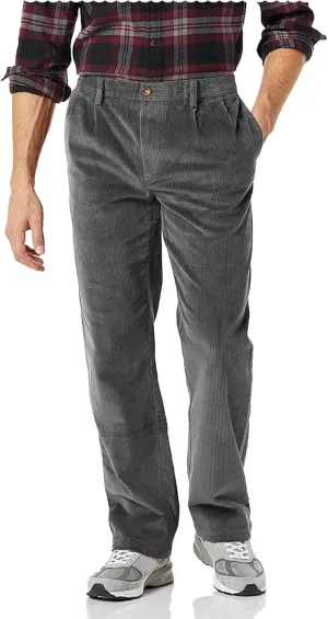 Mens Slim Fit Dress Pants Corduroy Chino Pant