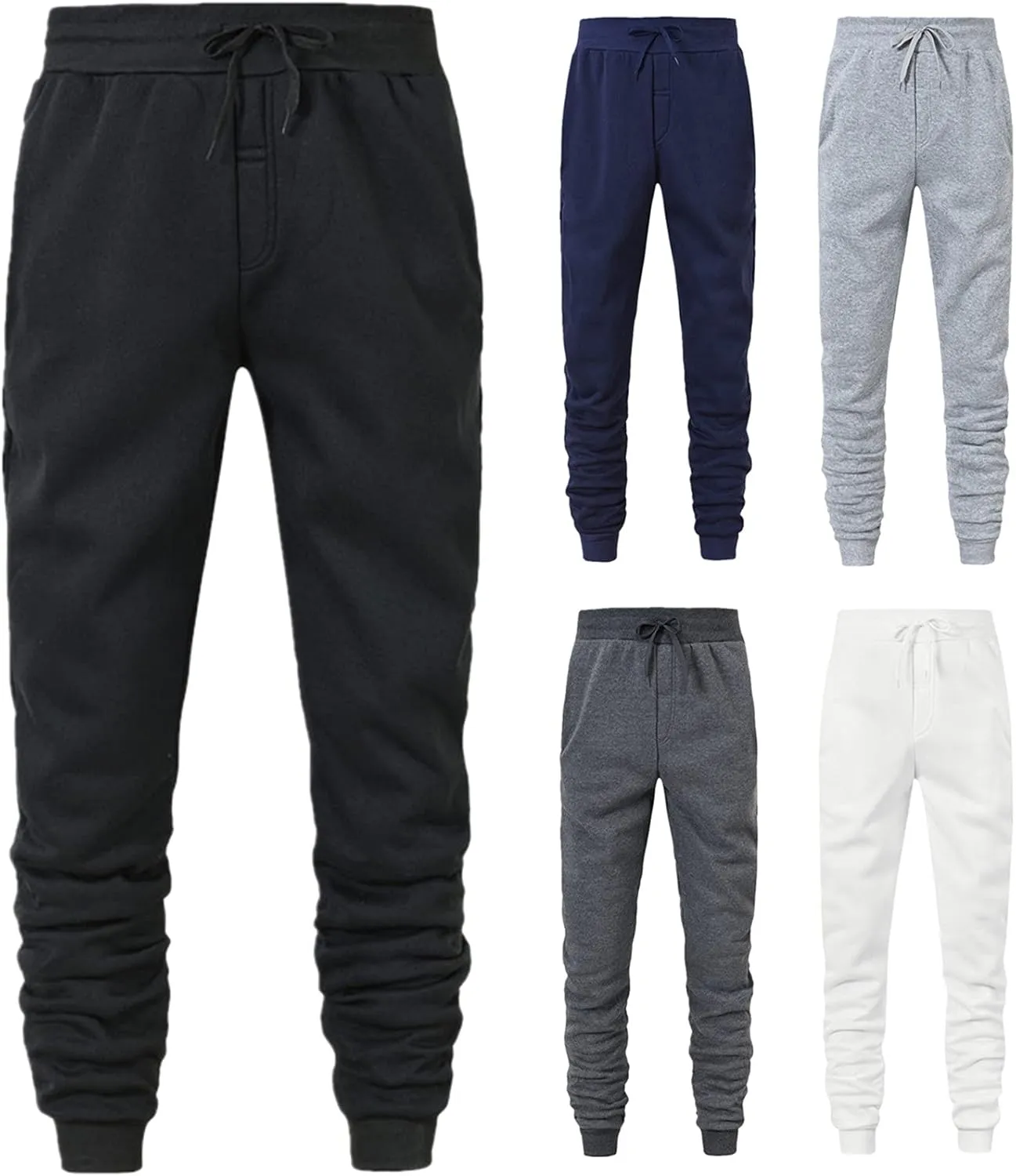 Mens Sweatpant Athletic Tapered Jogger Casual Workout Running Lightweight Bodybuilding Pants Slim Fit Trousers with Pockets