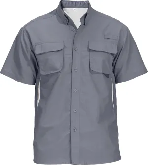 Mens UPF 50  Sun Protection Short Sleeve Quick Dry Fishing Safari Hiking Shirt with Zipper Pocket Lightweight Cooling