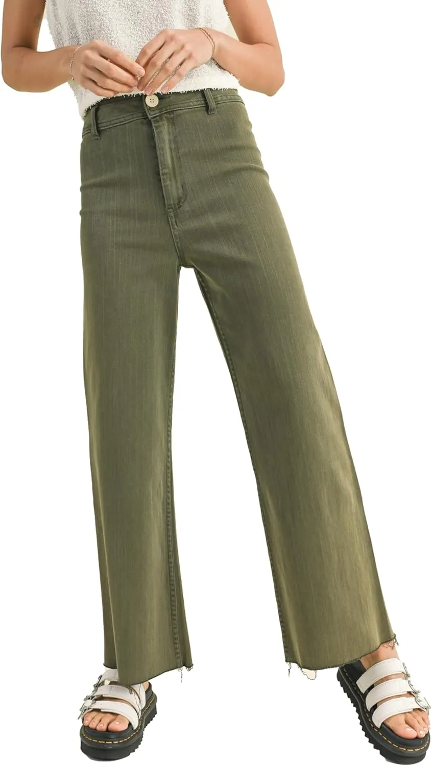 Miou Muse - Straight Wide Leg Denim Pants - MMP623